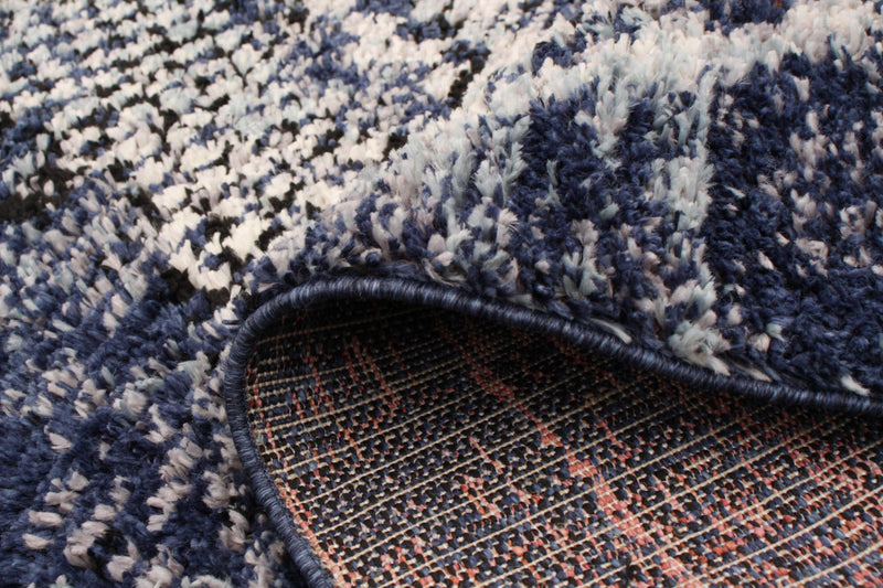 Carpette Makondo Mosaique bleu - 6 pi 7 pox 9 pi 6 po