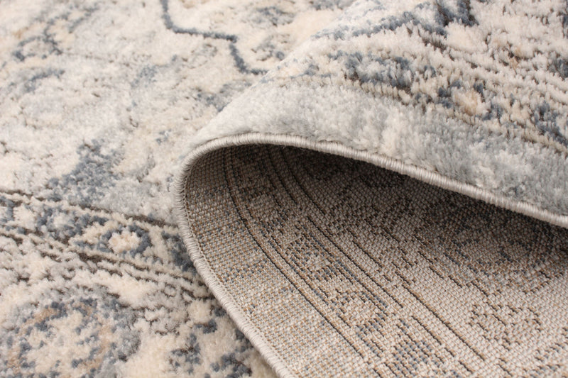 Carpette Octavian Tabriz bleu-ivoire - 3 pi 11 pox 5 pi 11 po