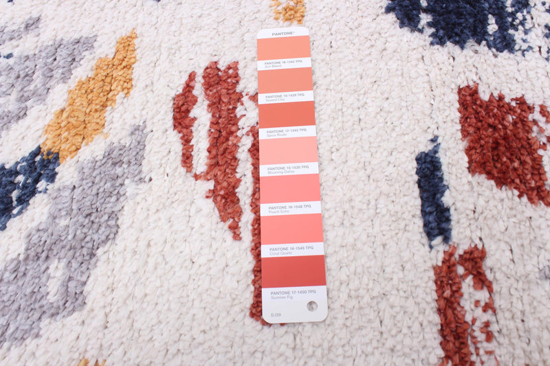 Carpette Paloma Sunburst bleu marineblanche - 5 pi 3 po x 7 pi 3 po