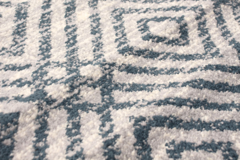 Carpette Electra couleur pétrole-argent - 3 pi 11 pox 5 pi 7 po