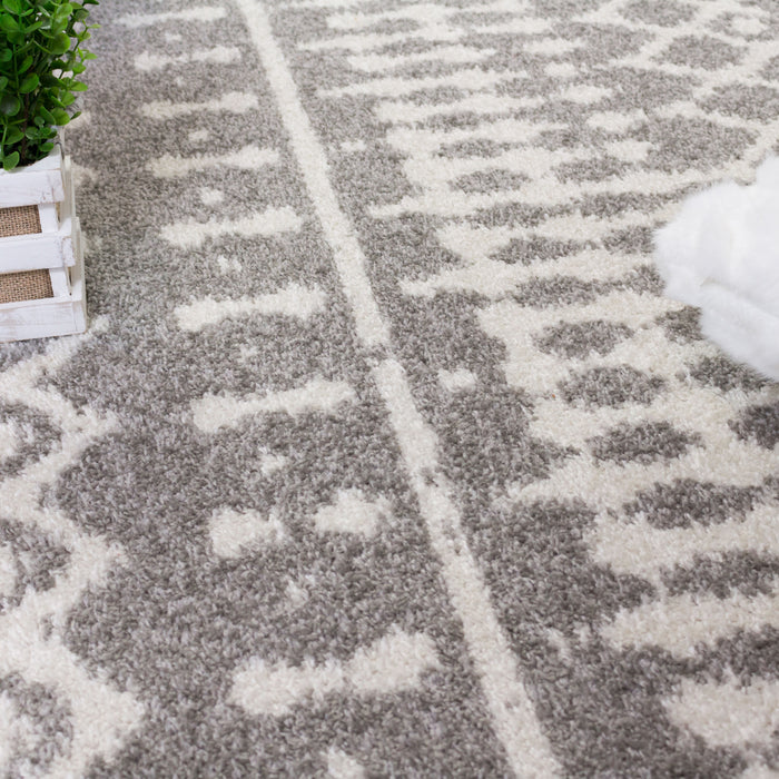 Carpette Lavan grise à motifs marocains 3 x 5