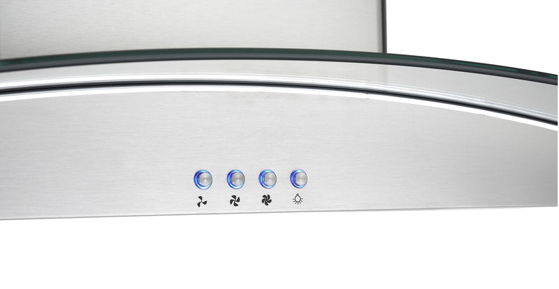 Hotte de cuisinière pour îlot Ancona IGCC636 de 36 po en verre et en acier inoxydable - AN-1405