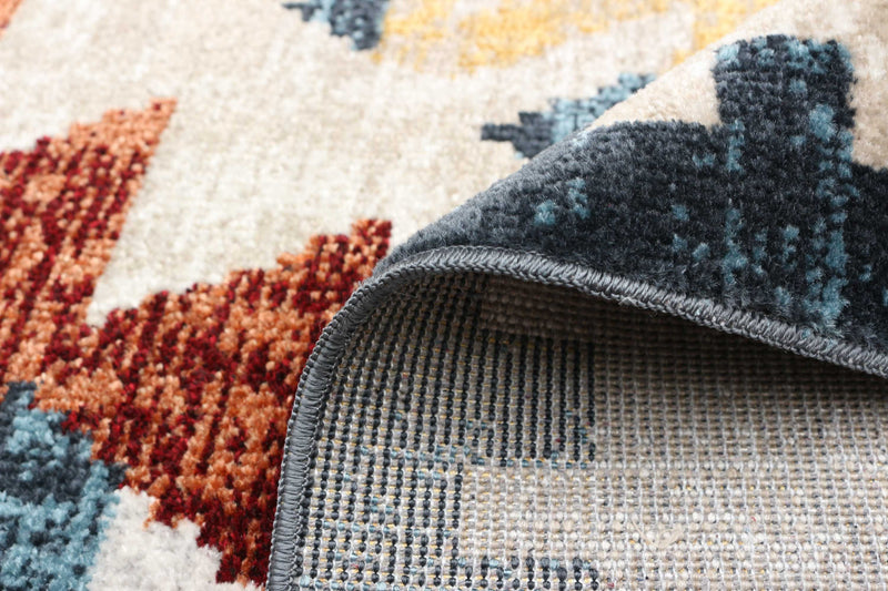 Carpette Mosaic taupe et cuivre lavable à la machine - 8 pi 0 po x 10 pi 0 po