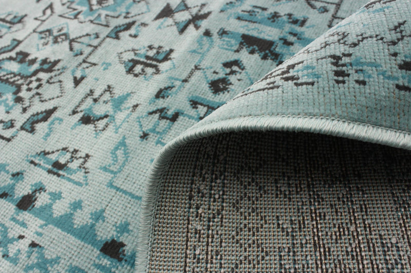 Carpette Awena turquoise 5 pi 3 po x 7 pi 7 po