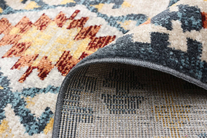 Carpette Mosaic taupe et cuivre lavable à la machine - 2 pi 6 po x 8 pi 0 po