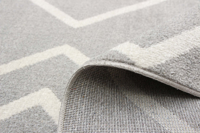 Carpette Kenza grise lavable à la machine - 3 pi 0 po x 5 pi 0 po