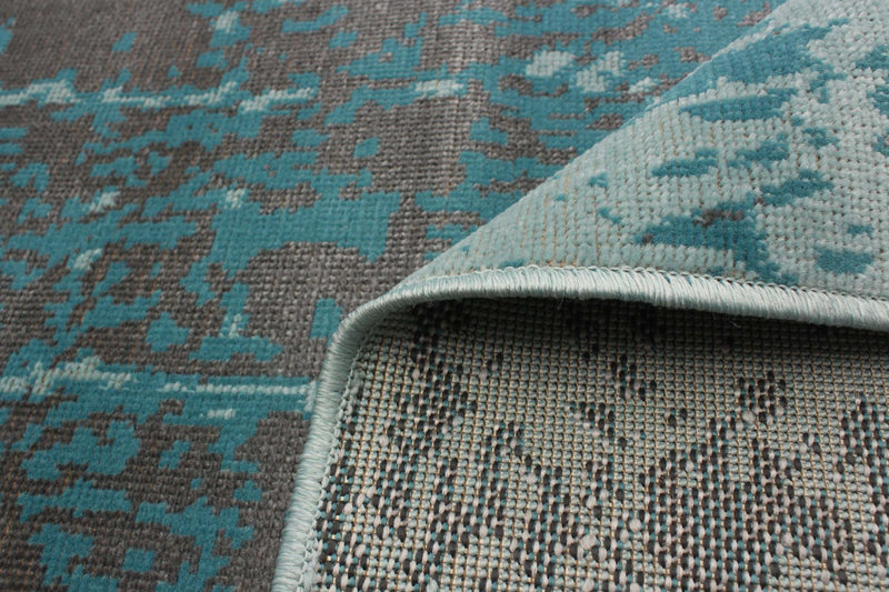Carpette Mariam turquoise 4 pi 7 po x 6 pi 7 po