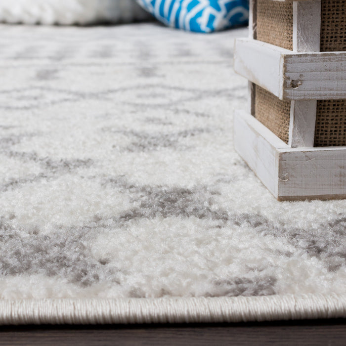 Carpette Lav grise à motifs marocains 5 x 8