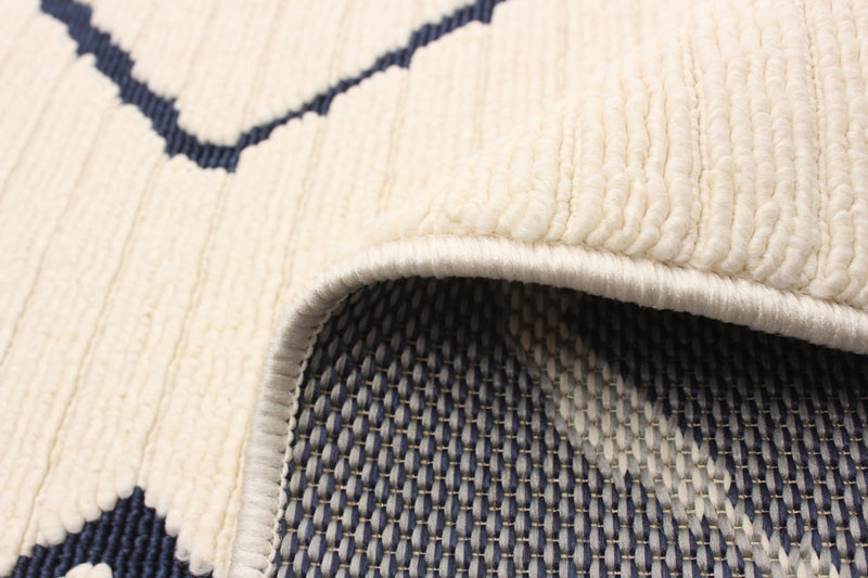 Carpette Kimi bleueivoire 5 pi 3 po x 7 pi 7 po