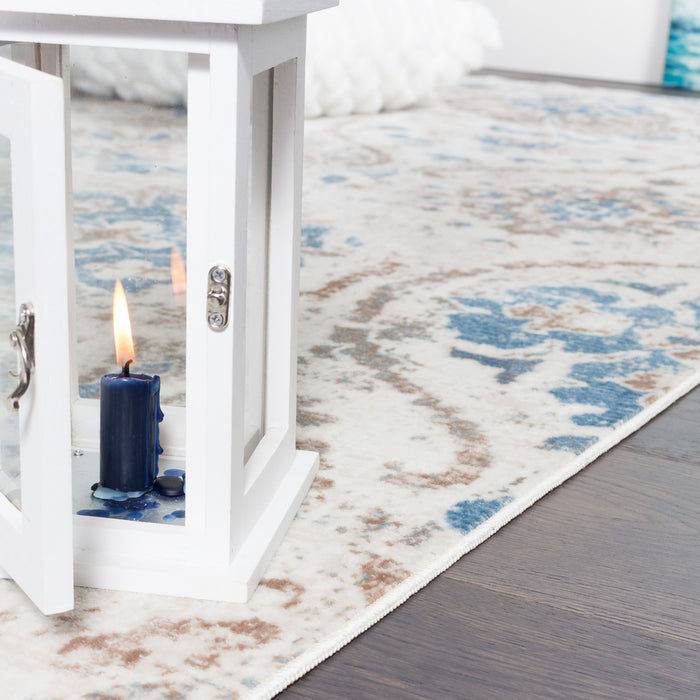 Carpette Shi Flora bleue 3 x 5