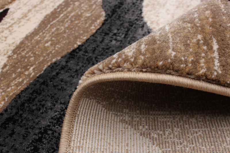 Carpette Mayoree brun, beige et noir - 6 pi 7 po x 9 pi 6 po