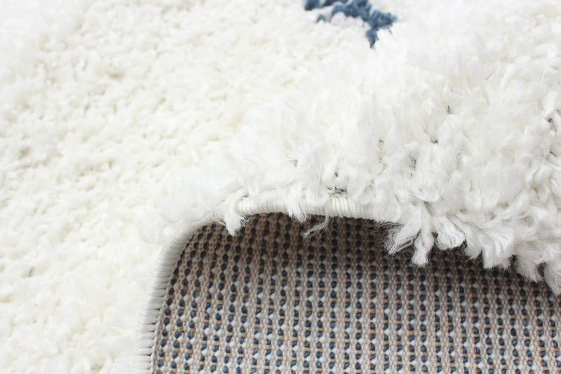 Carpette à poil long Helma Losange crème 3 pi 11 po x 5 pi 11 po