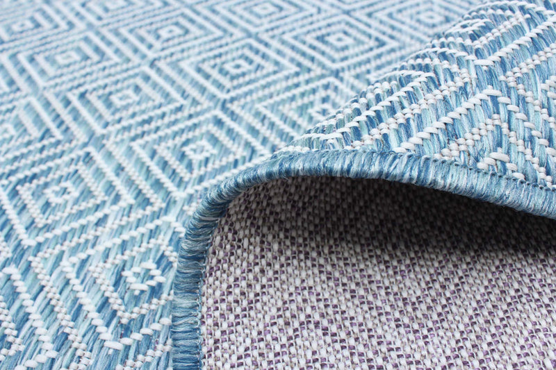 Carpette Neisha Diamond bleue 6 pi 7 po x 9 pi 6 po