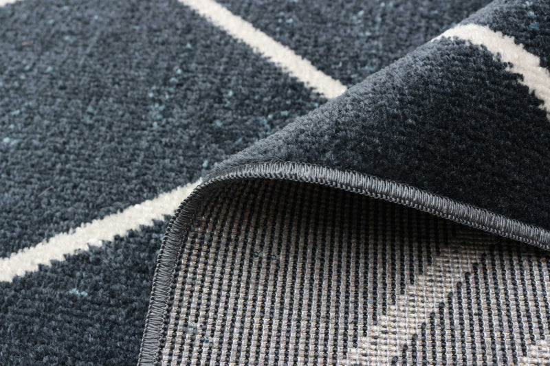 Carpette Kenza bleue lavable à la machine - 2 pi 6 po x 8 pi 0 po