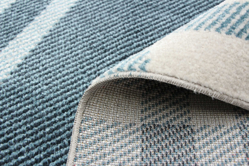 Carpette Roma bleue lavable à la machine - 5 pi 0 po x 7 pi 0 po