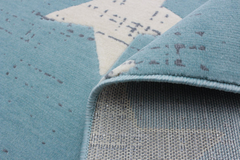 Carpette Ira turquoise 4 pi 7 po x 6 pi 7 po