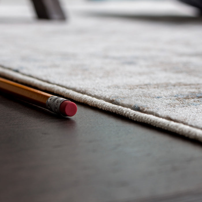 Carpette Shi bleue à motifs marocains 3 x 5