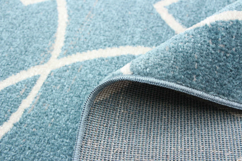Carpette Terali turquoise lavable à la machine - 6 pi 0 po x 9 pi 0 po