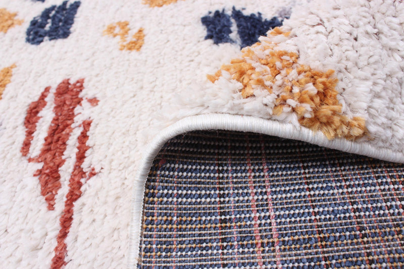 Carpette Paloma Sunburst bleu marineblanche - 6 pi 7 po x 9 pi 6 po