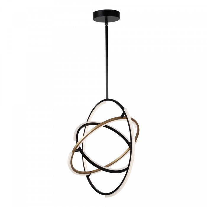 Luminaire suspendu II Trilogy noir et laiton à DEL intégrées