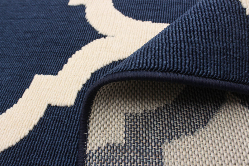 Carpette Sophie ivoirebleu marine - 6 pi 7 po x 9 pi 6 po
