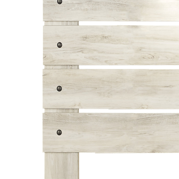 Ensemble de chambre à coucher Abby 5 pièces avec lit de rangement latéral, commode, miroir, éclairage à DEL et port USB, blanc - format lit double