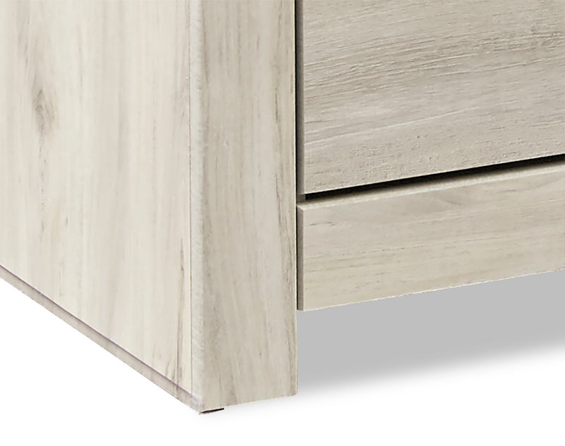 Commode Abby de 58,7 po (L) x 36,42 po (H) à 6 tiroirs pour la chambre à coucher - blanche