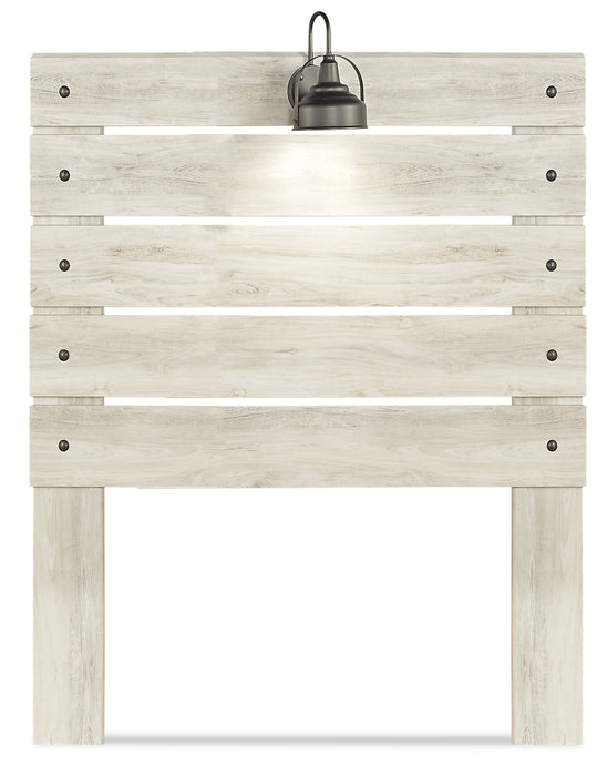 Tête de lit à panneau Abby avec éclairage à DEL et ports USB, blanche - format lit double