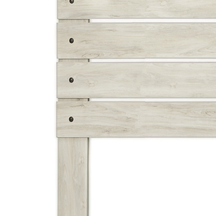 Tête de lit à panneau Abby avec éclairage à DEL et ports USB, blanche - format grand lit