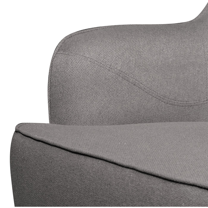 Fauteuil d’appoint Aimy de 28 po en tissu d’apparence lin avec pattes cylindriques en bois - gris foncé