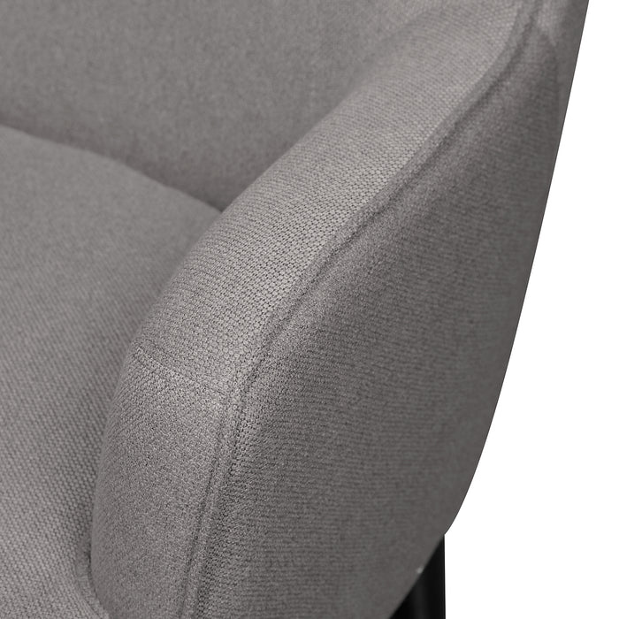 Fauteuil d’appoint Aimy de 28 po en tissu d’apparence lin avec pattes cylindriques en bois - gris foncé