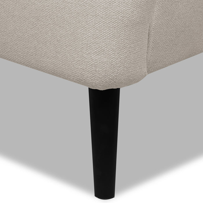 Fauteuil d’appoint Aimy de 28 po en tissu d’apparence lin avec pattes cylindriques en bois - gris clair