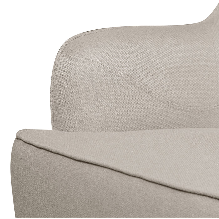 Fauteuil d’appoint Aimy de 28 po en tissu d’apparence lin avec pattes cylindriques en bois - gris clair