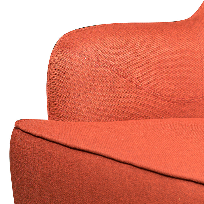 Fauteuil d’appoint Aimy de 28 po en tissu d’apparence lin avec pattes cylindriques en bois - orange