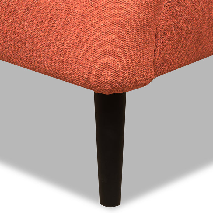 Fauteuil d’appoint Aimy de 28 po en tissu d’apparence lin avec pattes cylindriques en bois - orange
