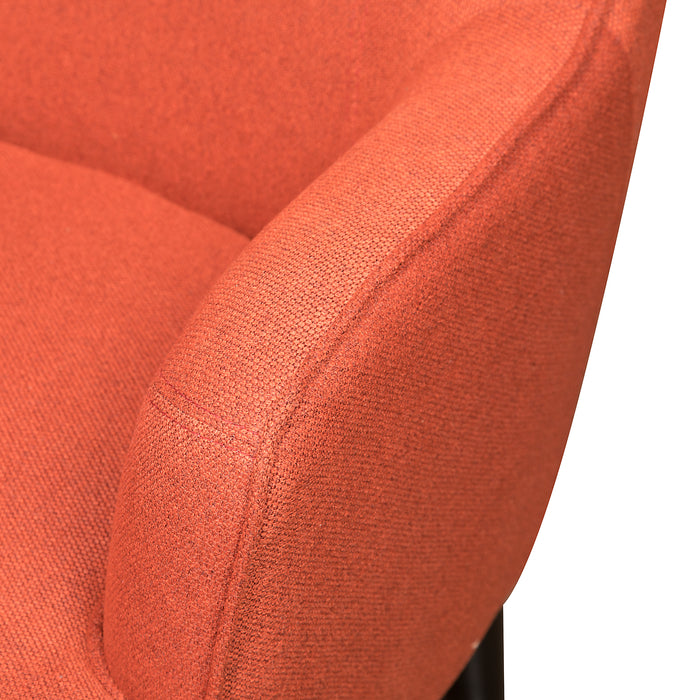 Fauteuil d’appoint Aimy de 28 po en tissu d’apparence lin avec pattes cylindriques en bois - orange