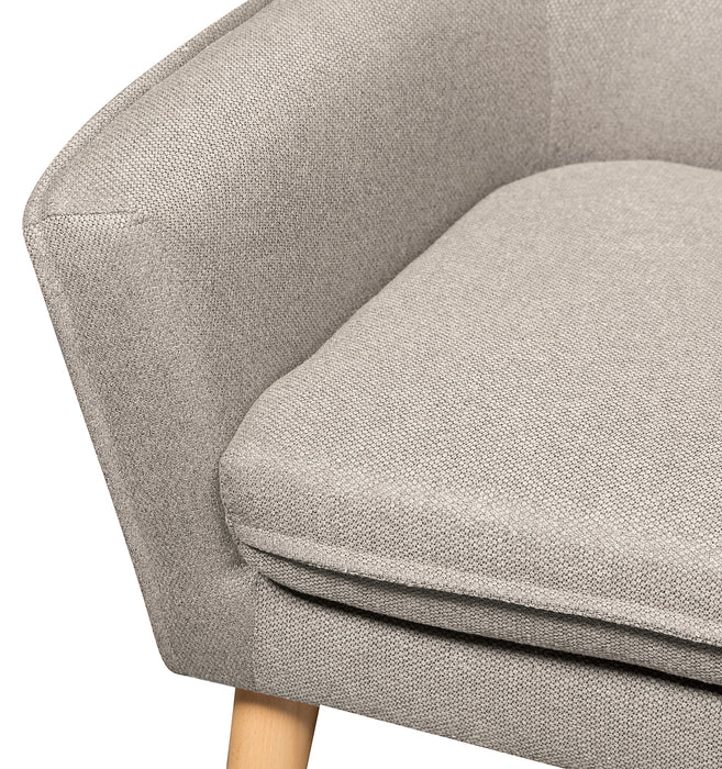 Fauteuil d’appoint Arni de 28 po en tissu d’apparence lin avec pattes en bois - gris