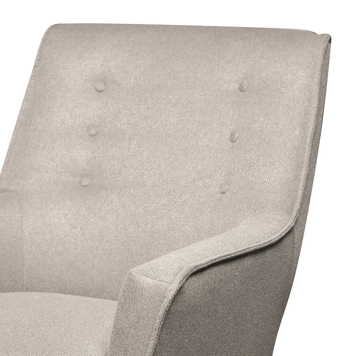 Fauteuil d’appoint Arni de 28 po en tissu d’apparence lin avec pattes en bois - gris