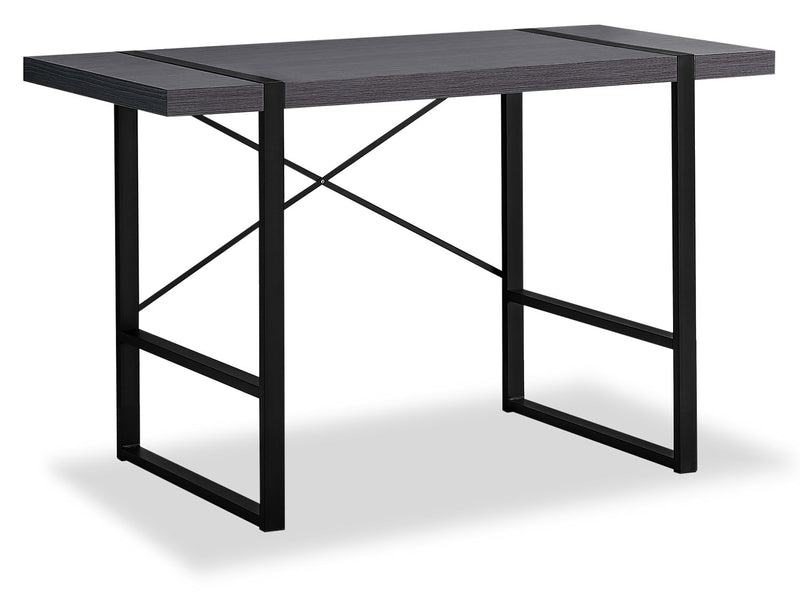 Bureau Avery de 49 po d’apparence bois recyclé - gris foncé