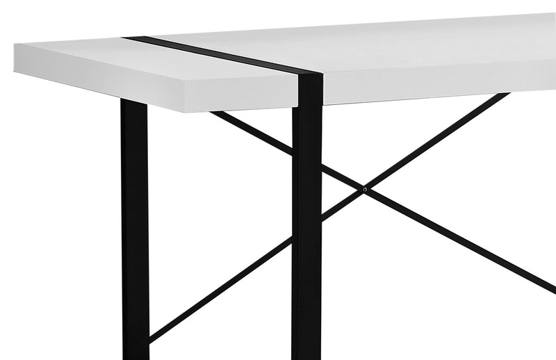 Bureau Avery de 49 po d’apparence bois recyclé - blanc