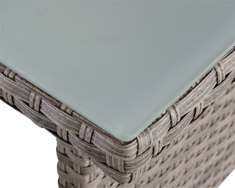 Ensemble de conversation Bermuda 6 pièces avec toit pour la terrasse à l’extérieur - osier en résine tressé à la main, résistant aux rayons UV et aux intempéries - gris