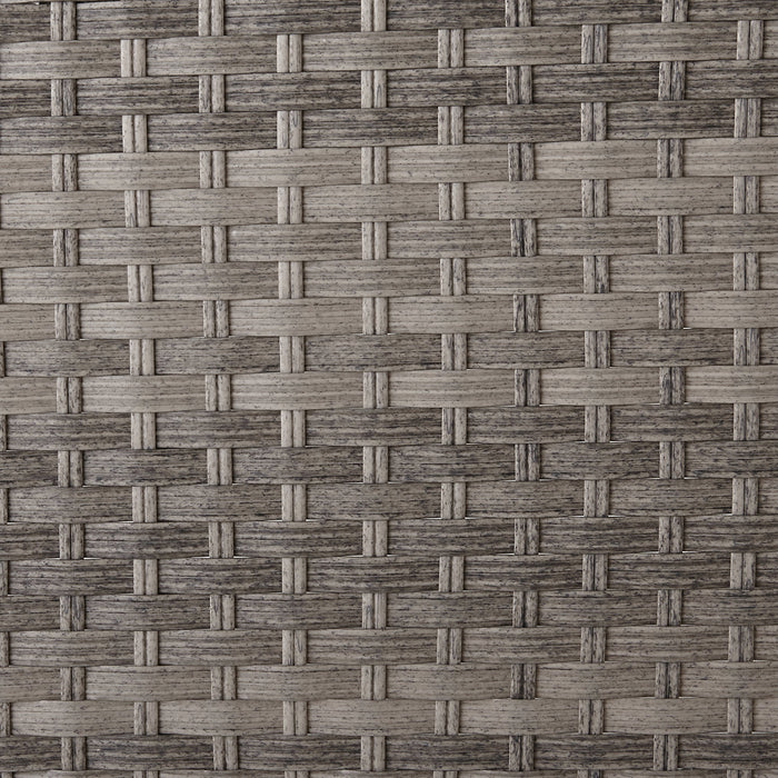 Ensemble de conversation Bermuda 6 pièces avec toit pour la terrasse à l’extérieur - osier en résine tressé à la main, résistant aux rayons UV et aux intempéries - gris