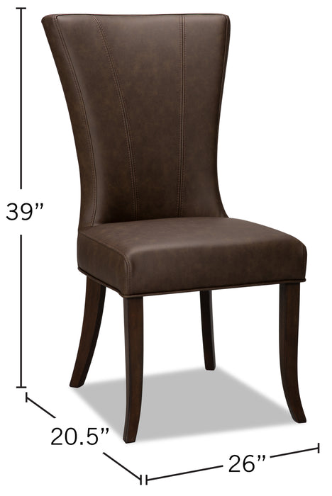 Chaise de salle à manger Bree, ensemble de 2 – brune