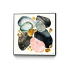Œuvre d'art murale sur toile encadrée noire « Pebble Abstract » 20 x 20