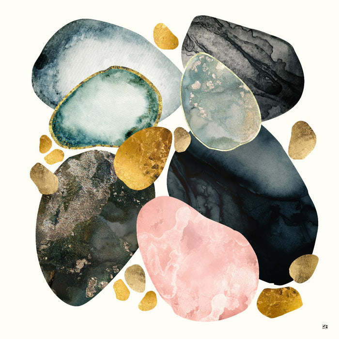 Œuvre d’art murale Giant Art « Pebble Abstract » 72 x 72