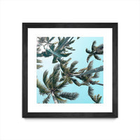 Œuvre d’art murale encadrée noire et mate « Palm 03 » 36 x 36