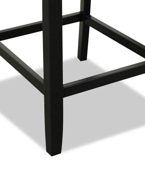 Ensemble de salle à manger Cami 5 pièces de hauteur comptoir avec table carrée de 54 po (L) avec dessus en marbre véritable et 4 chaises noires