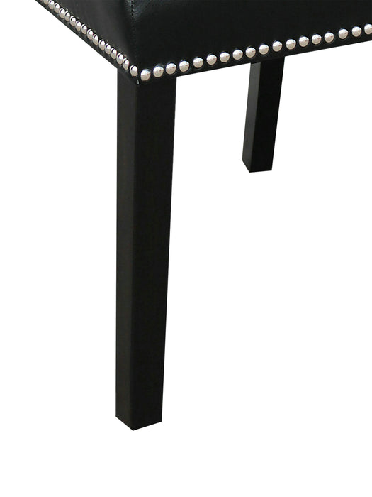 Chaise de salle à manger Cami en tissu en similicuir - noire