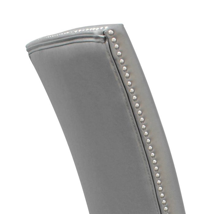 Chaise de salle à manger Cami en tissu en similicuir - grise