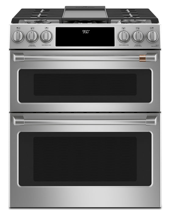 Cuisinière intelligente hybride Café de 7 pi³ avec convection européenne véritable et grilles autonettoyantes - acier inoxydable - CC2S950P2MS1